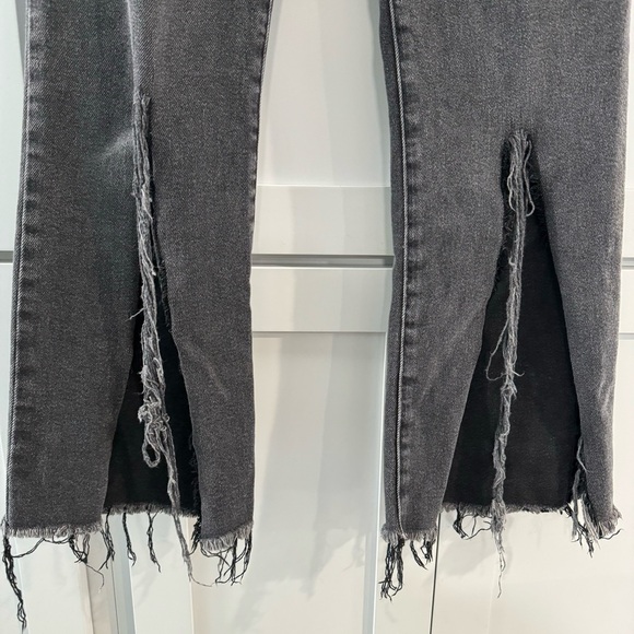 Revolve Pistola Washed Black Jeans with Distressed Split Hem size 27 - Picture 6 of 6
